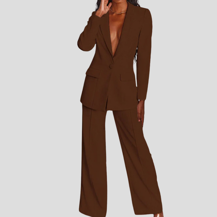 Damen-Blazer- und Hosen-Set