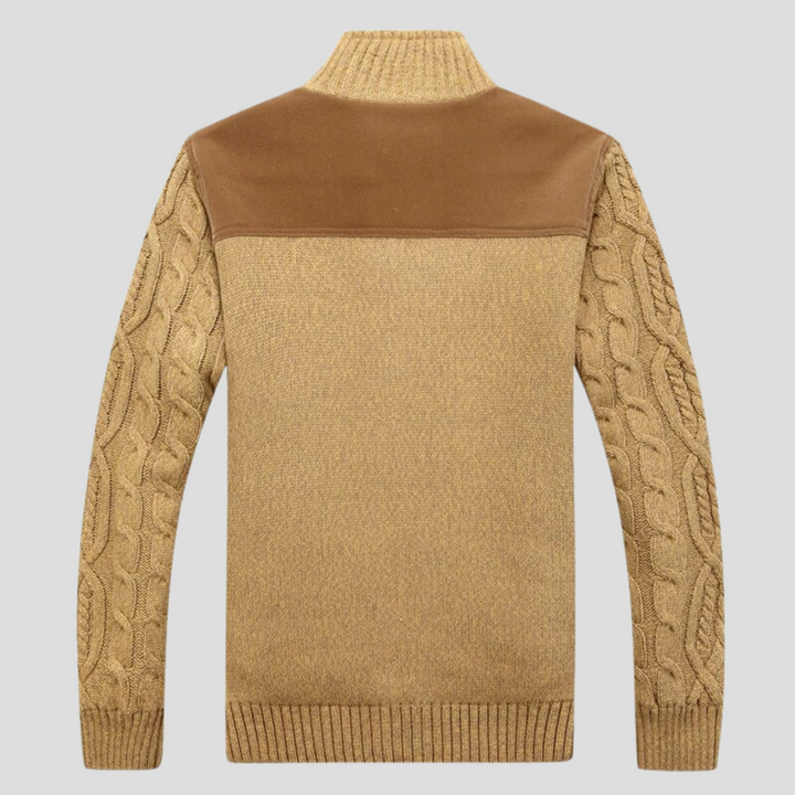 Plüschgefütterter Herren-Cardigan