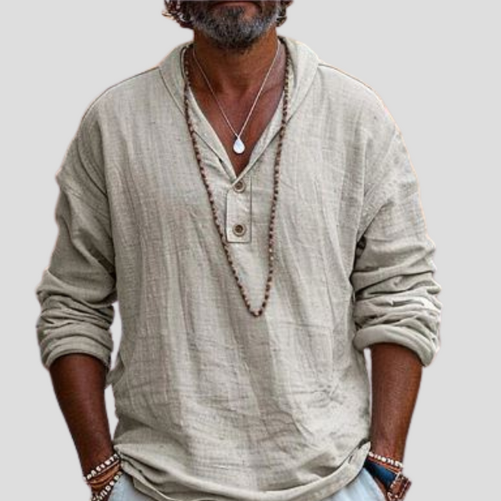 Herren Leinen Langarmhemd – Edles Design mit lässigem Appeal