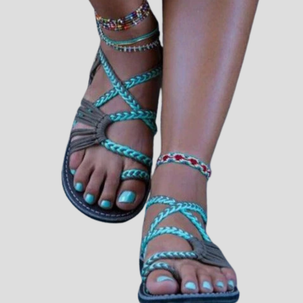Bunte Strandsandalen