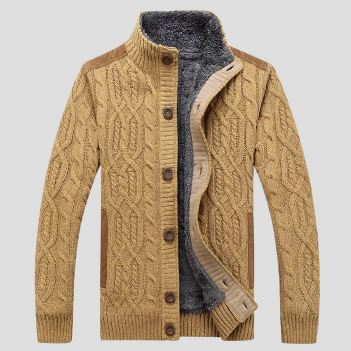 Plüschgefütterter Herren-Cardigan