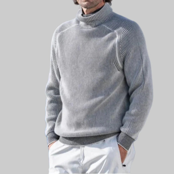 Herren Rollkragenpullover Elegant Unifarben Strick