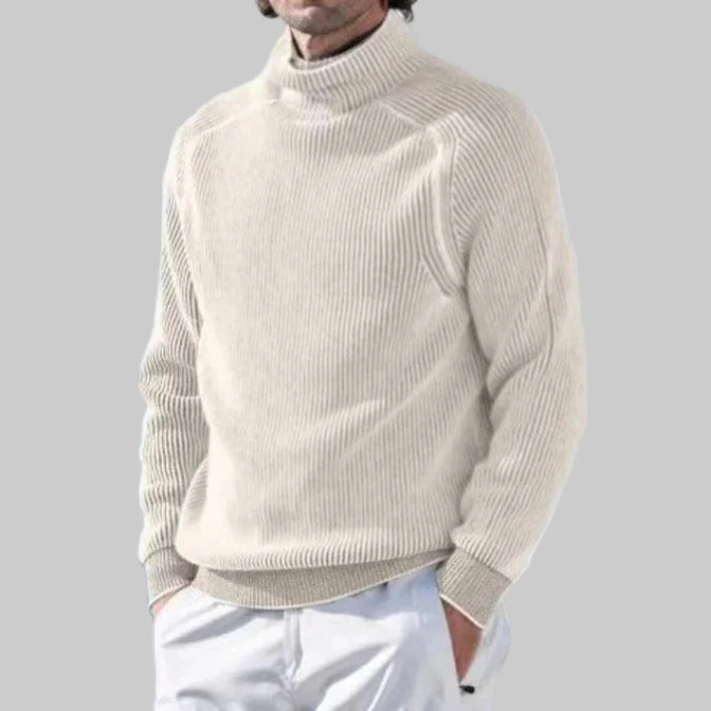 Herren Rollkragenpullover Elegant Unifarben Strick