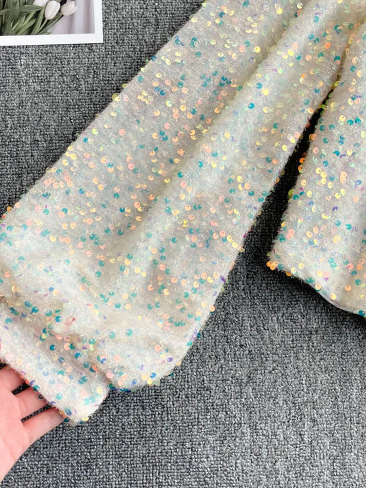 Fleur Glitter One Shoulder Top Farromode afbeelding 13