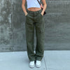 Trendige High Waist Cargo Jeans für Damen