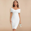 Off-Shoulder-Bandage-Kleid mit V-Ausschnitt