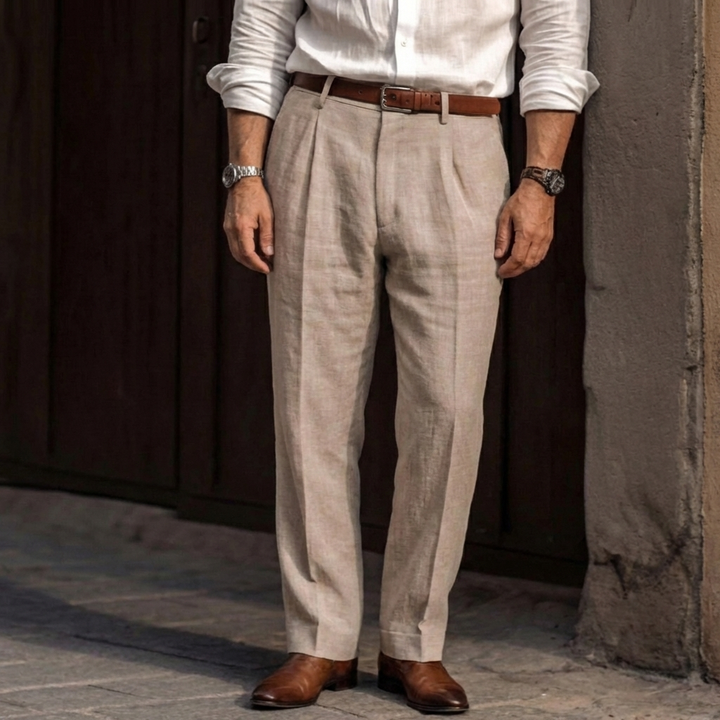 Herrenhose im Vintage-Stil mit hoher Taille
