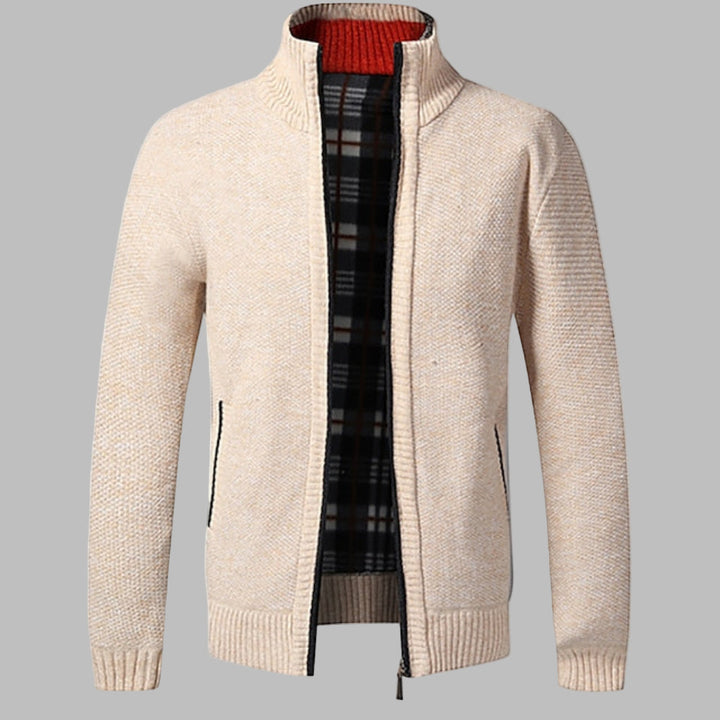 Stylischer Zipper-Strickpullover für Herren