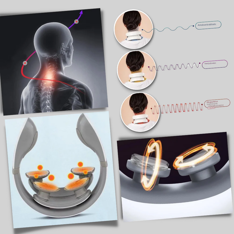 Nacken- und Schultermassagegerät mit vier Köpfen