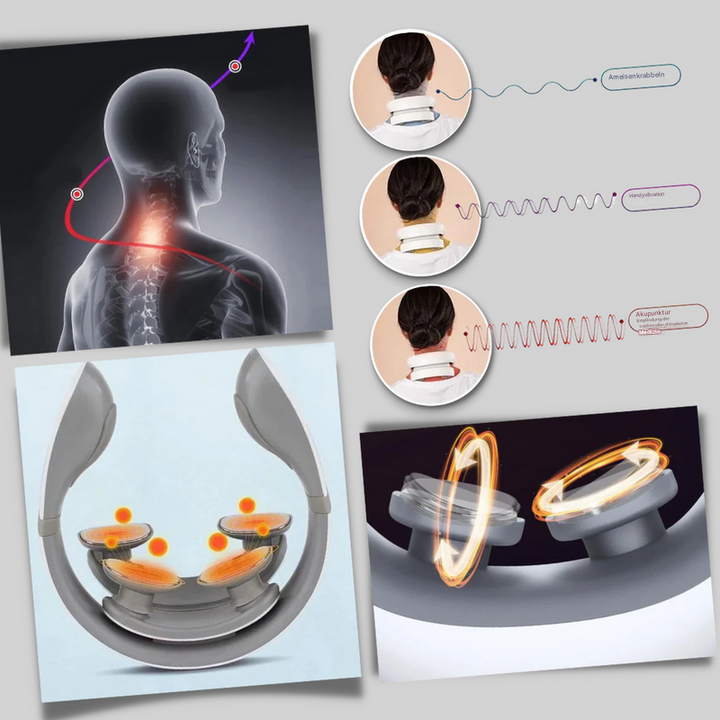 Nacken- und Schultermassagegerät mit vier Köpfen