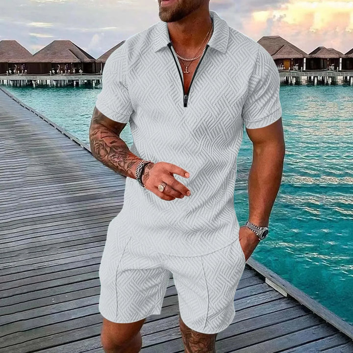 Stilvolle zweiteilige Herren-Sommer-Set mit Poloshirt und Shorts
