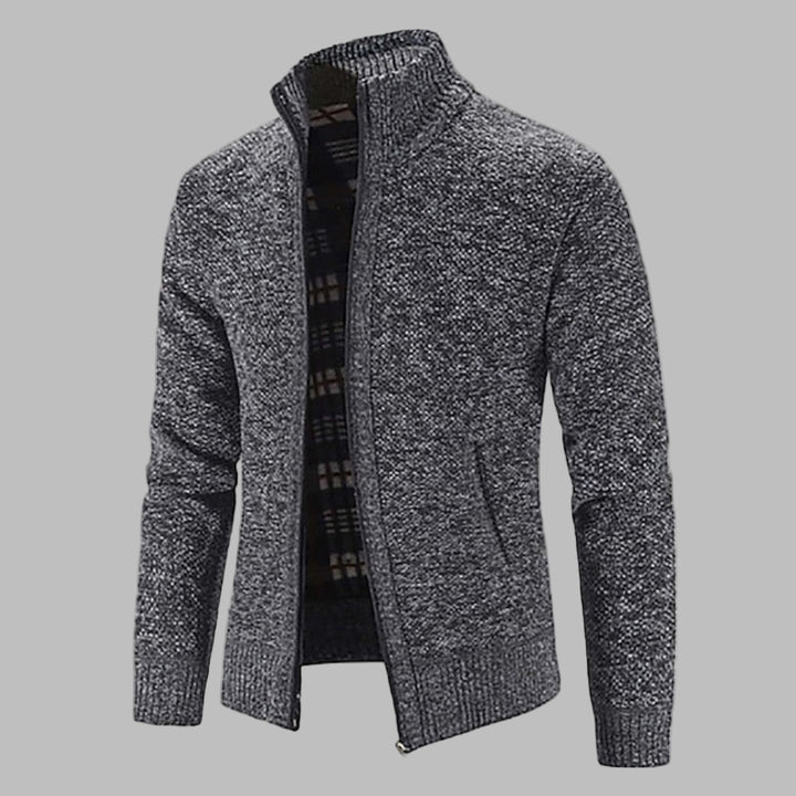 Stylischer Zipper-Strickpullover für Herren