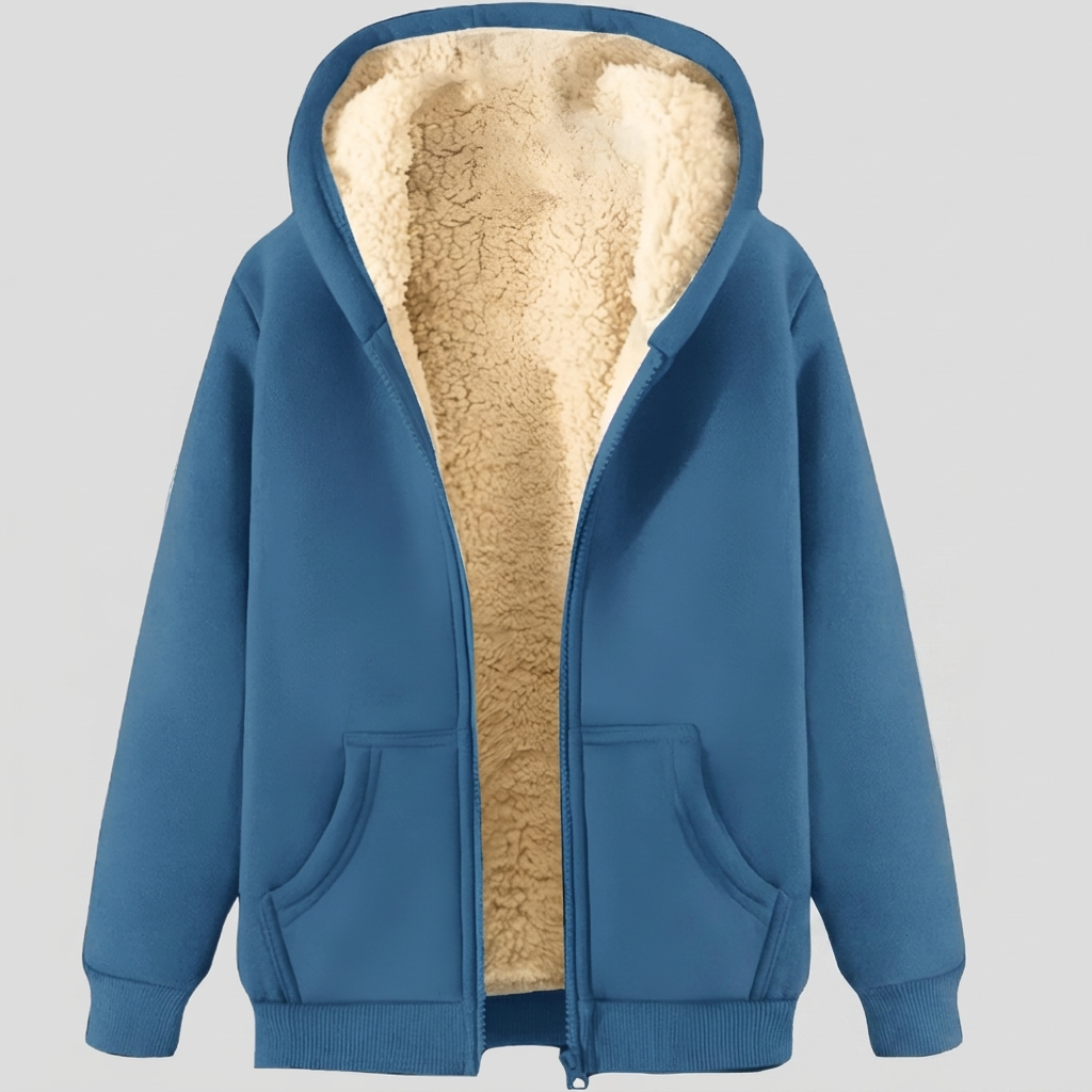 Warme Herren-Winterjacke mit Fleecefutter und Kapuze