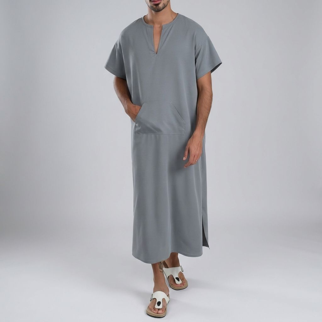 Djellaba mit V-Ausschnitt