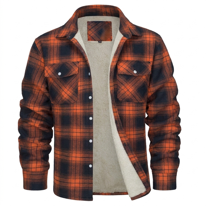 Karierte Jacke mit Fleecefutter