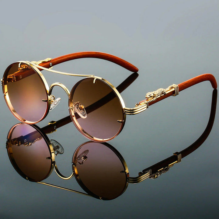 Retro-Stil med moderne beskyttelse Vintage-Sonnenbrille med Doppelsteg
