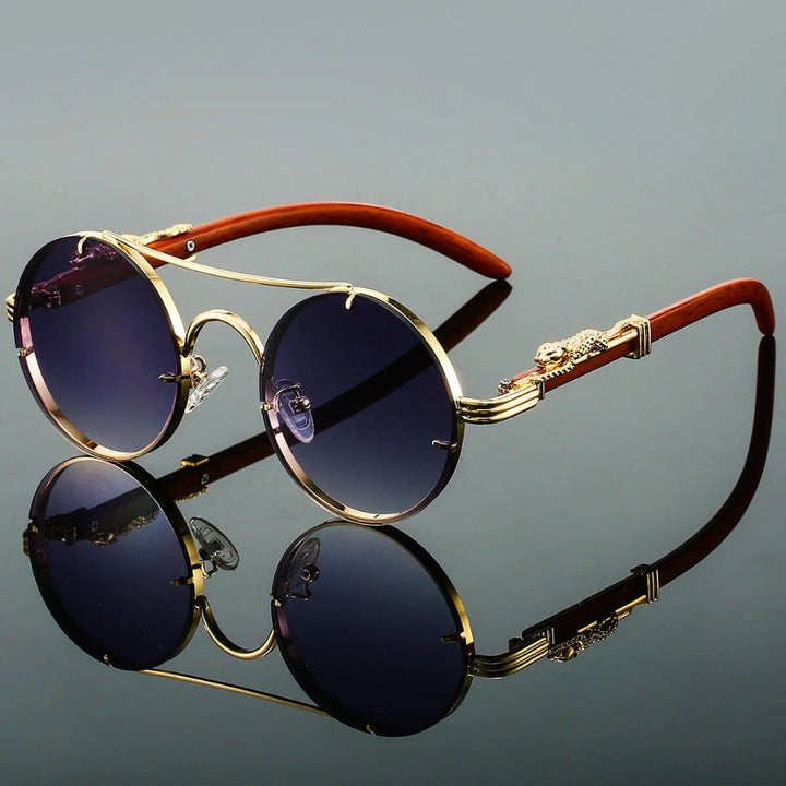Retro-Stil med moderne beskyttelse Vintage-Sonnenbrille med Doppelsteg