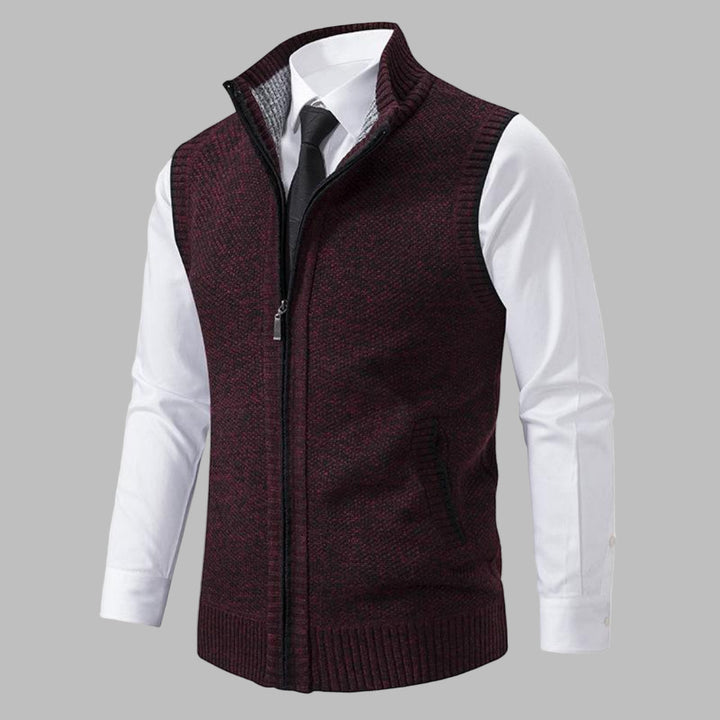 Klassische Strickweste mit Reißverschluss für Herren