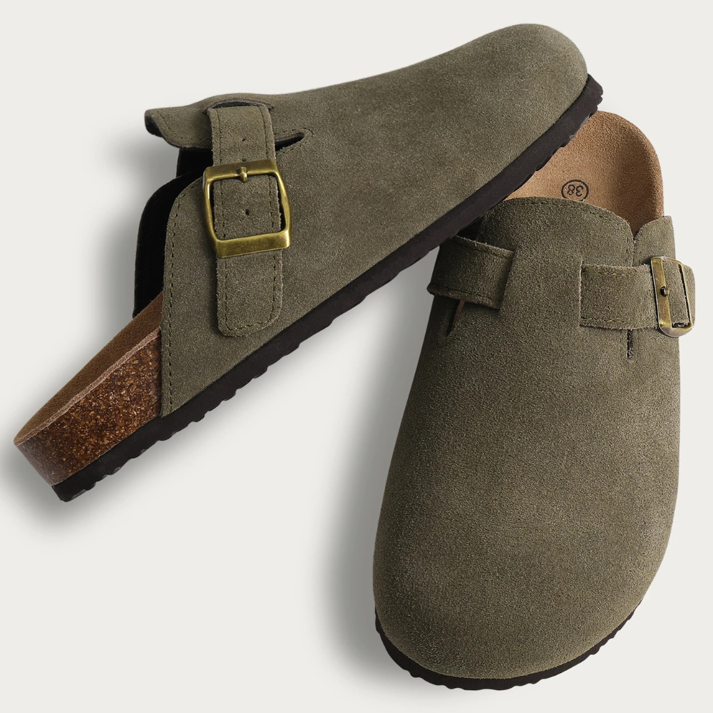 Orthopädische Suede-Kork-Slipper für Damen