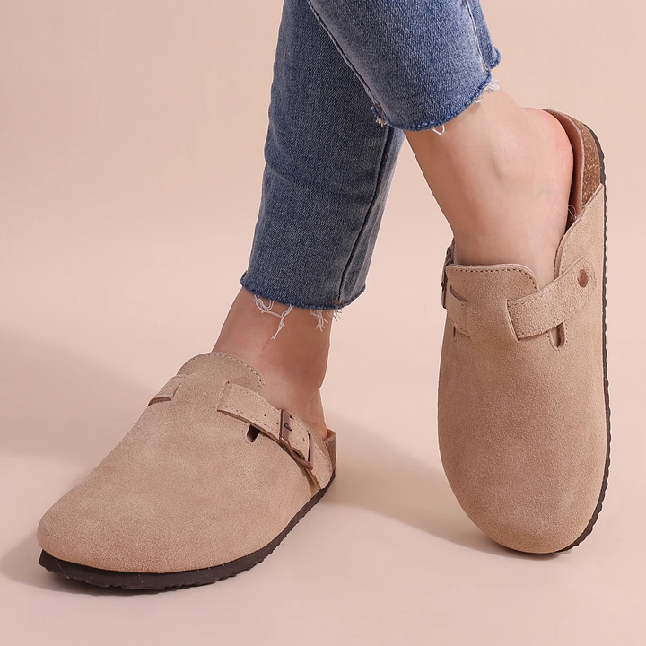 Orthopädische Suede-Kork-Slipper für Damen