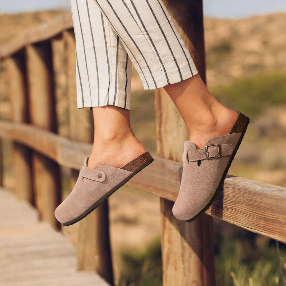 Orthopädische Suede-Kork-Slipper für Damen