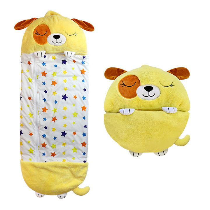 Kinder-Schlafsack und Kuscheltier in einem